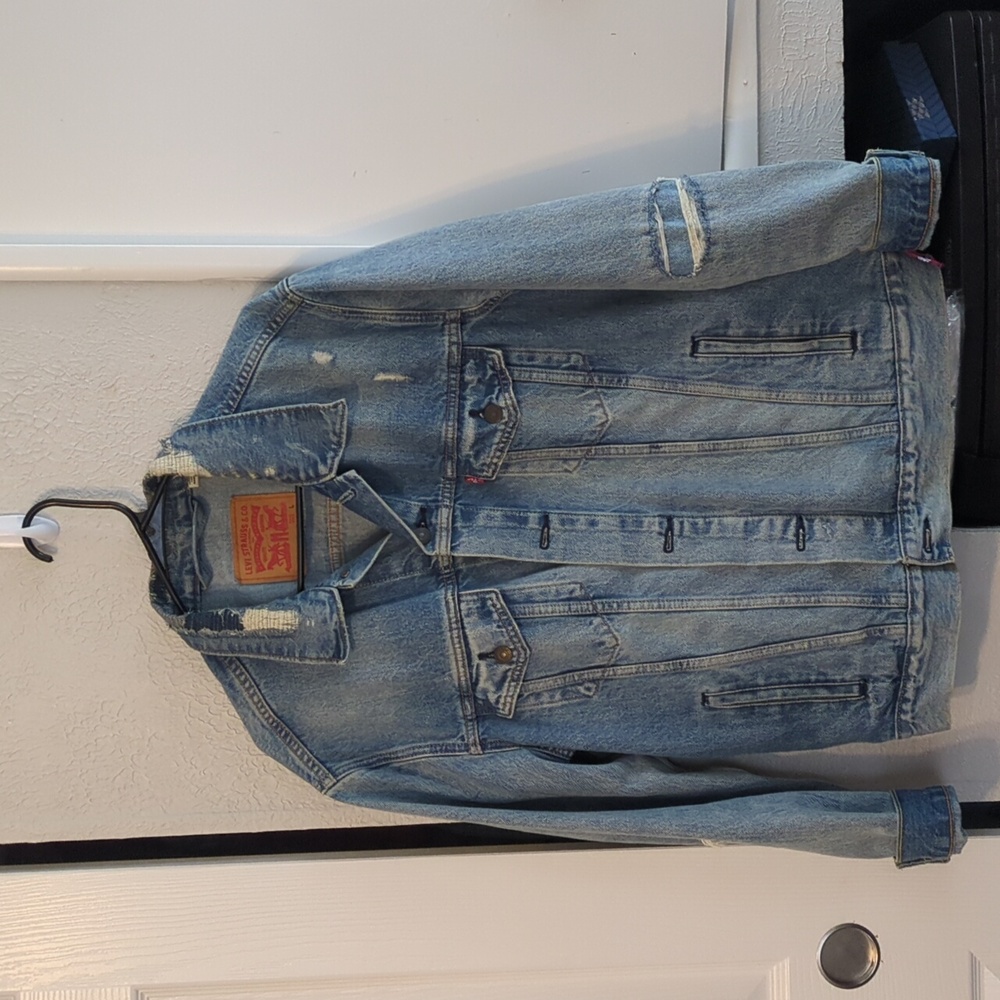 Levi's Light Blue Distressed Denim Jacket - Men's